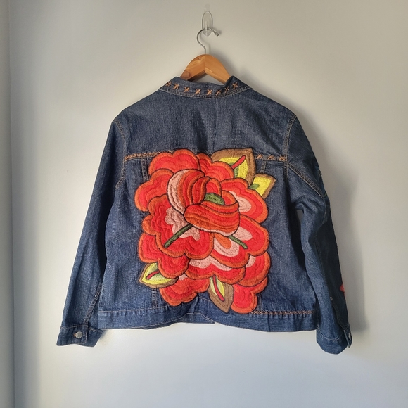 Chico's Embroidered Demin Jacket - Picture 6 of 9